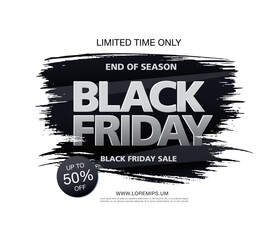 black friday sale banner layout design, vector illustration