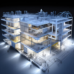 3d render of a modern building