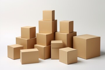 Boxes on isolated White background