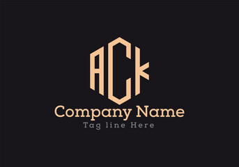 ACK triangle letter logo design with triangle shape. ACK triangle logo design monogram. ACK triangle vector logo template with gold colour.