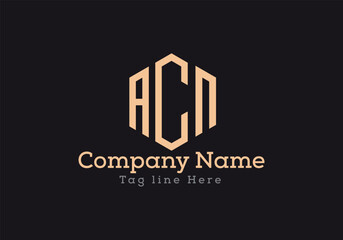 ACN triangle letter logo design with triangle shape. ACN triangle logo design monogram. 