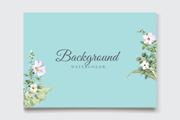 Free vector pink flower frame background with watercolor
