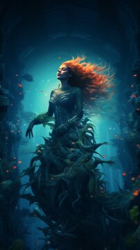 Amazing stunning dangerous siren mermaid Ai generated art