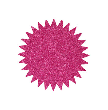 Pink glitter sale sticker, price tag, starburst, sunburst