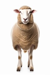 Fototapeta premium sheep standing , isolated on white background cutout, Generative AI