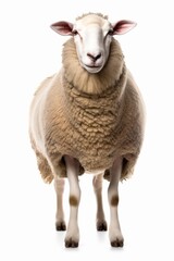 sheep standing , isolated on white background cutout, Generative AI
