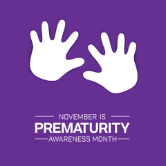 Fototapeta premium Prematurity Awareness Month design with baby hand print. Vector illustration