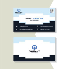 Elegant Modern Blue Business Card Design Vector Template