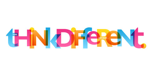 THINK DIFFERENT. colorful vector typography banner
