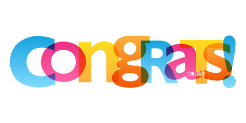 CONGRATS! colorful vector typography banner