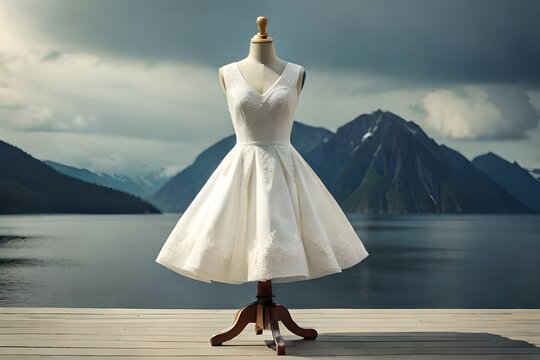 white dress on the the mannequin
