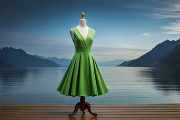green dress on the the mannequin