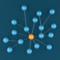 Teamwork Leadership Network Concept with spheres connected group