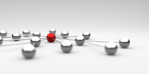 Teamwork Leadership Network Concept with spheres connected group