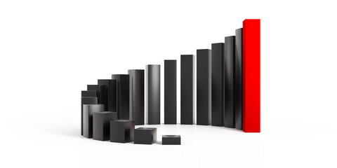 Bar chart representing progress and success. Statistics data analysis business