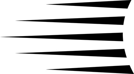 Black speed lines, motion lines. PNG with transparent background