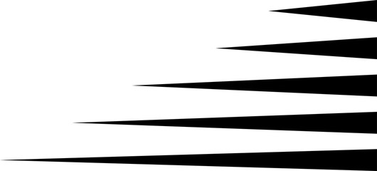Black speed lines, motion lines. PNG with transparent background