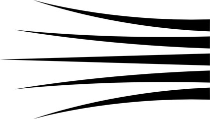 Black speed lines, motion lines. PNG with transparent background - obrazy, fototapety, plakaty