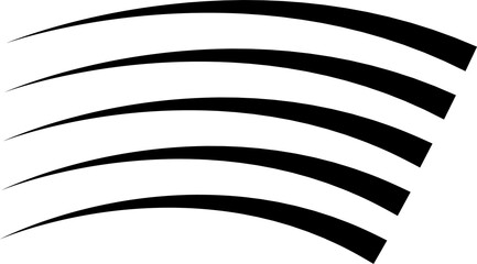 Black speed lines, motion lines. PNG with transparent background