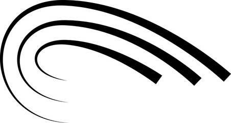 Black speed lines, motion lines. PNG with transparent background