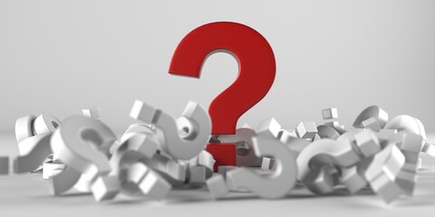 Main question mark. FAQ concept. Solving problem