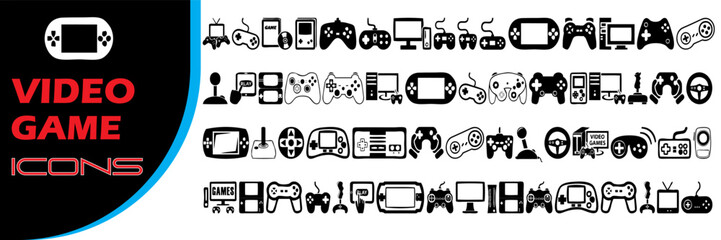 Icon pack for video games. types and features of games. linear structure. customizable stroke lines. Simple Set of Games-Related Vector Line Icons, isolated vector icons 