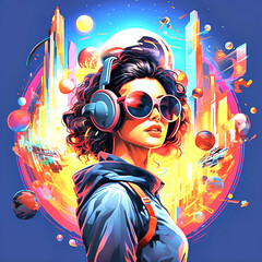 An augmented reality vector art with a futuristic twist. 