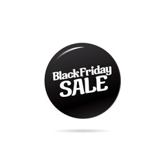 Black friday sale circle button layout design. Vector illustration