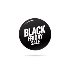 Black friday sale circle button layout design. Vector illustration