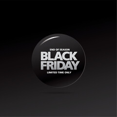 Black friday sale circle button layout design. Vector illustration