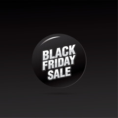 Black friday sale circle button layout design. Vector illustration