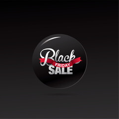 Black friday sale circle button layout design. Vector illustration