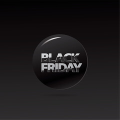 Black friday sale circle button layout design. Vector illustration