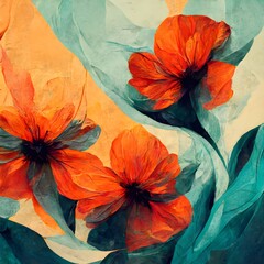 Flowers on a abstract background 