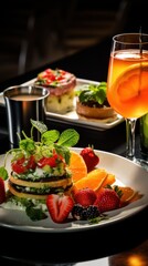 Food and drink - Artful cuisine and refreshing beverages