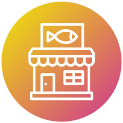 Fish shop Vector Icon Design Illustration