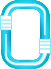 Abstract glowing neon frame. PNG with transparent background.