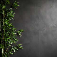 Empty template Bali style white grey wall background for text, bamboo, minimalism, copyspace with...