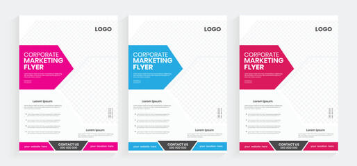 A4 size minimal corporate agency flyer material design, Customizable a4 book cover leaflet layout, Latest style a4 planning, paper sheet, press kit design