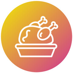 Roast Chicken Vector Icon Design Illustration