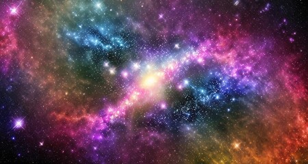 Fototapeta na wymiar Colorful illustration of fantastic nebula.