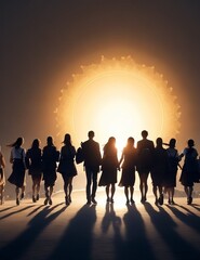 silhouettes of people on the street