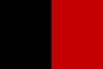 Flag of Aosta Valley (Regions of Italy, Italian Republic) Valle d'Aosta, vertical bicolour of black and red