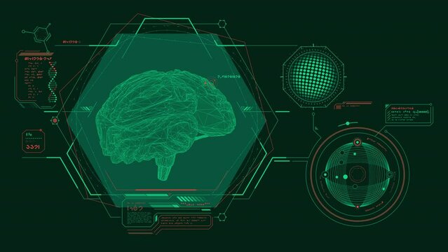 Medical research in an animated alien interface.