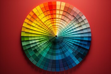 A creative concept utilizing a distinct color wheel method. Generative AI