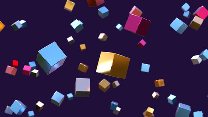 flying metallic cubes © Photobank