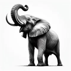 Zelfklevend Fotobehang Grey Elephant with white background © Colouring Pages
