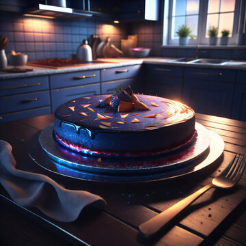Purple cake. generative ai
