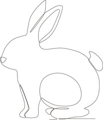 simple continuous line cute rabbit illustration