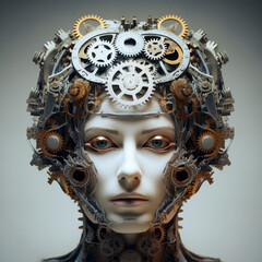 A mechanical face with gears